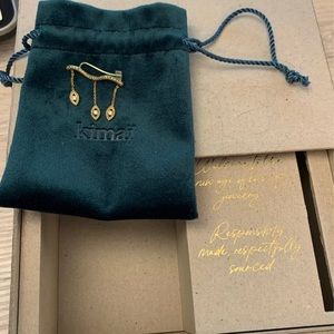 18K Gold and diamond ear climber earring